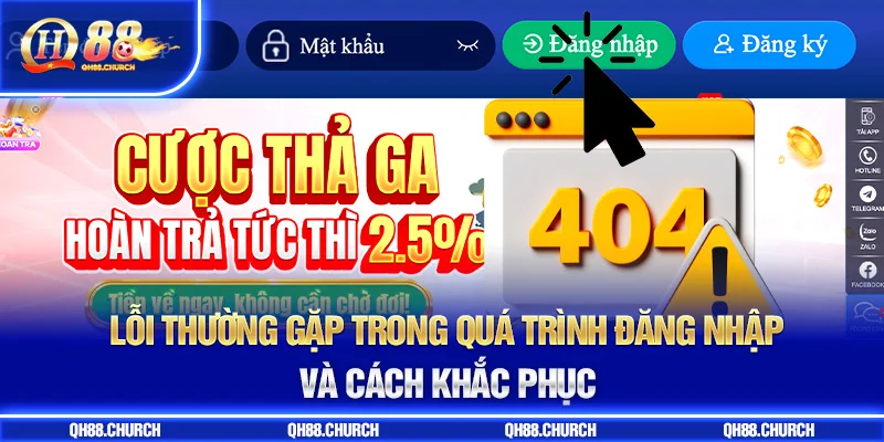 lỗi đăng nhập qh88