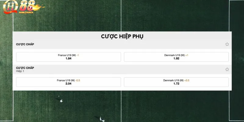 tỷ lệ kèo hiệp phụ